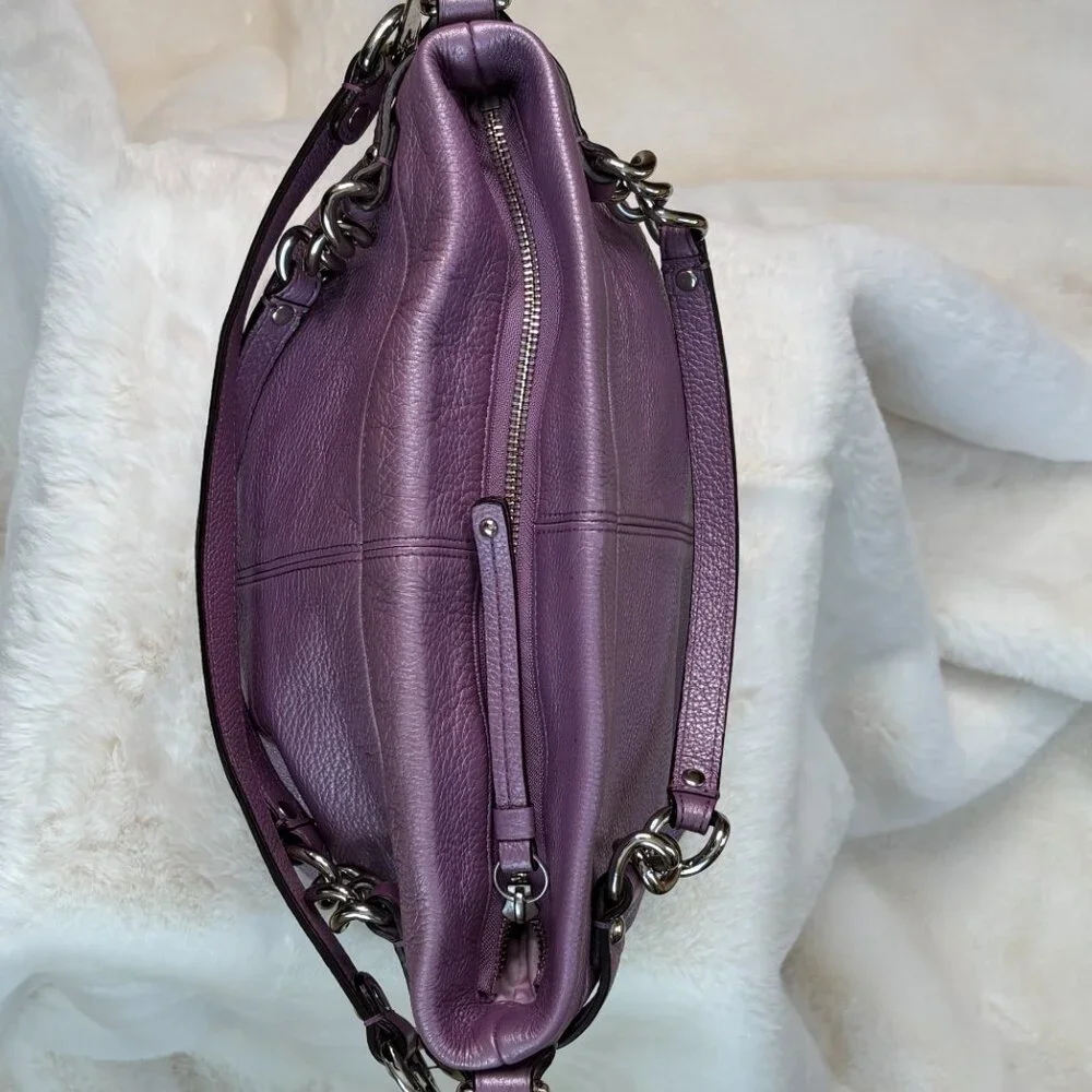 Coach Brooke Convertible Purple Soft Pebbled Leather Hobo/Shoulder Bag - Picture 5 of 16